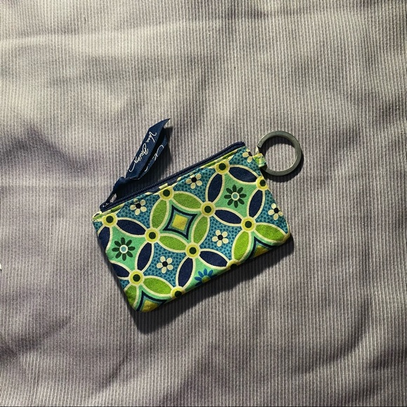 Blue & Green Vera Bradley Shoulder Bag, Wallet, Key Chain Wallet, & Coin Purse - Picture 7 of 8